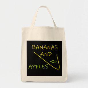 Bananer och äpplen designade mode shopping tygkasse