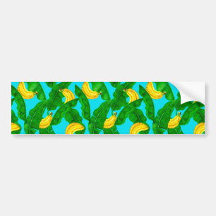 Bananer och löv vattenfärgsdesign bildekal