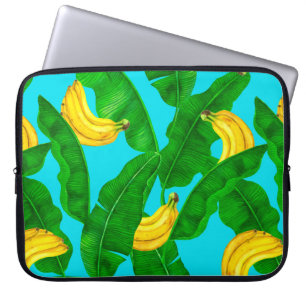 Bananer och löv vattenfärgsdesign laptop fodral