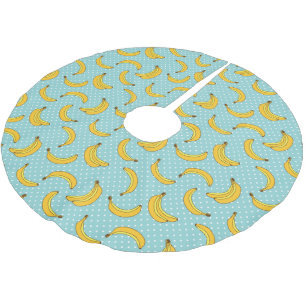 Bananer och Polk pricker Julgransmatta Borstad Polyester