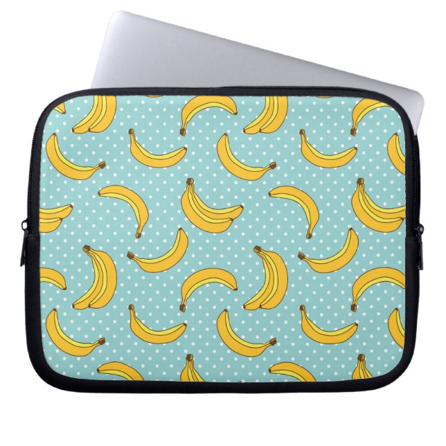 Bananer och Polk pricker Laptop Sleeve (Framsidan)