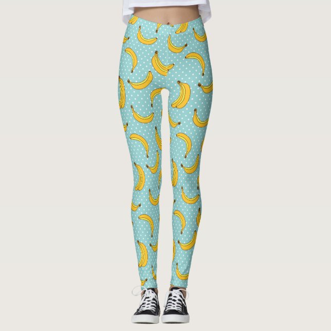 Bananer och Polk pricker Leggings (Framsida)