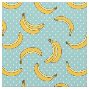 Bananer och Polk pricker Tyg