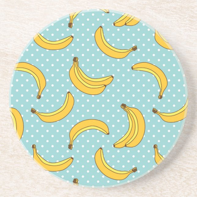 Bananer och Polk pricker Underlägg Sandsten (Framsidan)