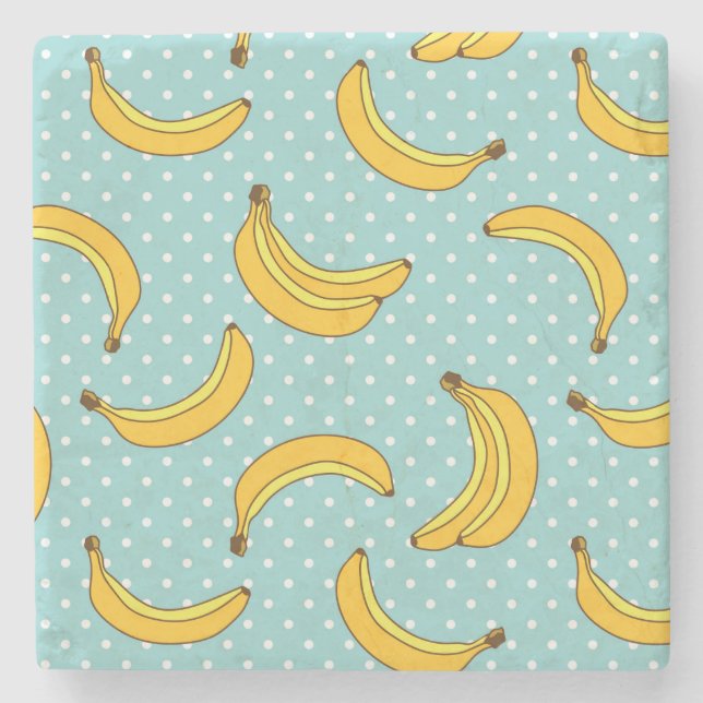 Bananer och Polk pricker Underlägg Sten (Framsidan)