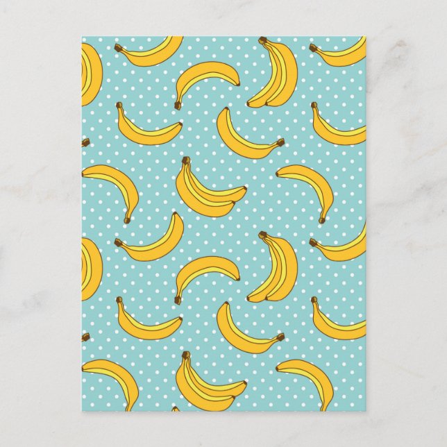 Bananer och polkpunkter vykort (Framsida)