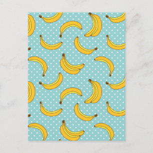 Bananer och polkpunkter vykort