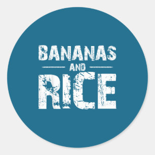 Bananer och ris runt klistermärke