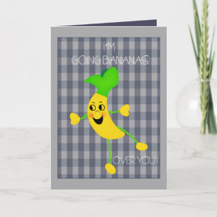 Bananer över dig valentineshälsningar helgkort