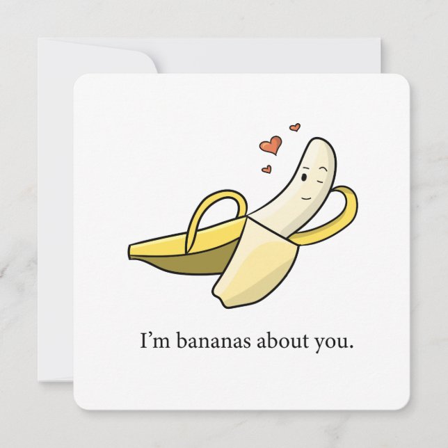 'Bananer på dig' valentines day/ kärlekskort Kort (Framsida)