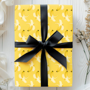Bananer på gul fruktmönster presentpapper