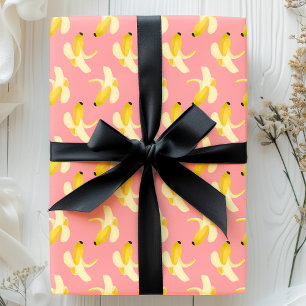 Bananer på rosa fruktmönster presentpapper