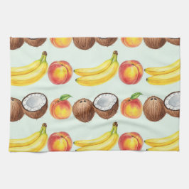 Bananer, persikor och kokosnötter av Natasha Us Kökshandduk