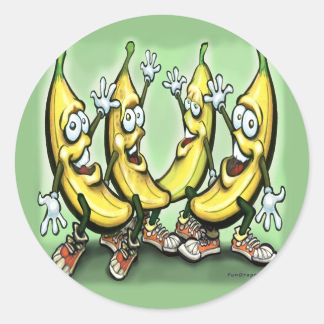 Bananer Runt Klistermärke (Framsida)