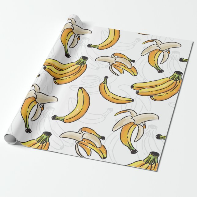 Bananer, sömlösa mönster presentpapper (Utrullad)