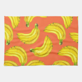 Bananer, vattenfärg kökshandduk