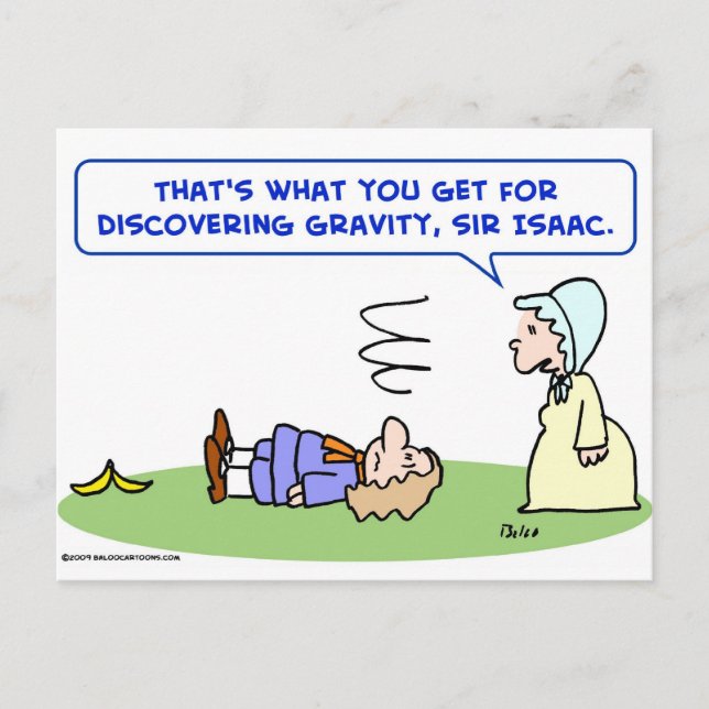 bananers herr isaac-nyton-gravitationsundersökning vykort (Framsida)