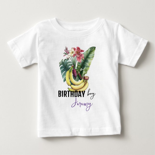 bananfödelsedag EDITABLE mogna bananer T Shirt (Framsida)