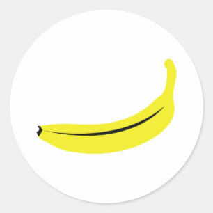 Bananfrukt, gult runt klistermärke