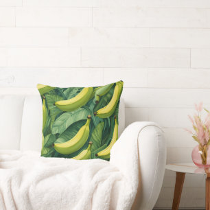 Bananfrukter och blad Tropisk stämning Kudde