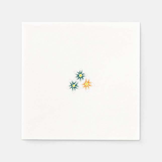 BananGult, Mörk blått Grönt, dekorativ Pappersservett (Framsidan)