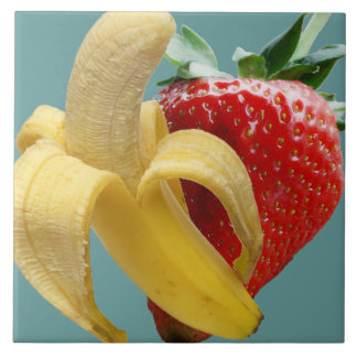 Bananjordgubben belägger med tegel kakelplatta