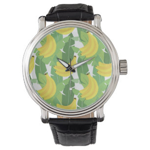 Bananlöv och fruktmönster armbandsur