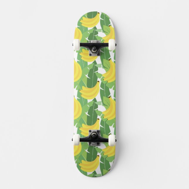 Bananlöv och fruktmönster skateboard bräda 20,5 cm (Framsida)