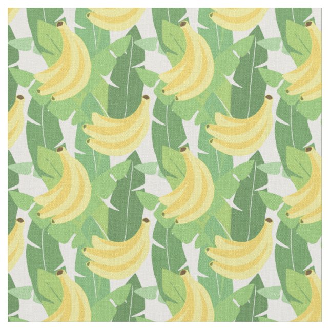 Bananlöv och fruktmönster tyg (Närbild)