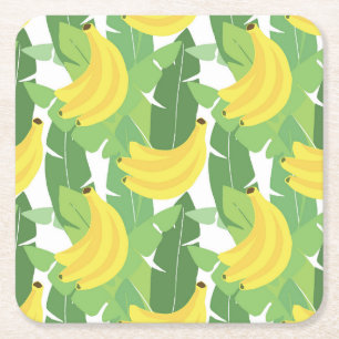 Bananlöv och fruktmönster underlägg papper kvadrat
