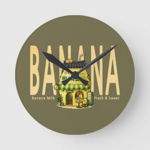 bananmjölk café väggklocka