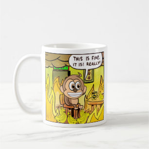 Banano Monkey Allt är på eld. Det här är Bra! Kaffemugg