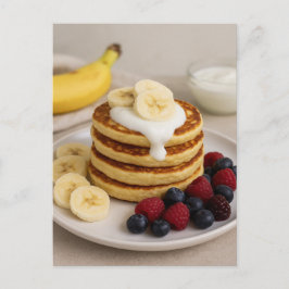 Bananpannkakor Bär Mysig Frukost Postkort Vykort