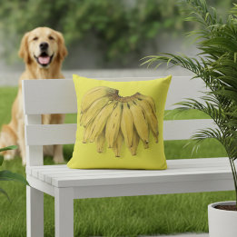 Banans gula utomhusdynor 16x16 kudde