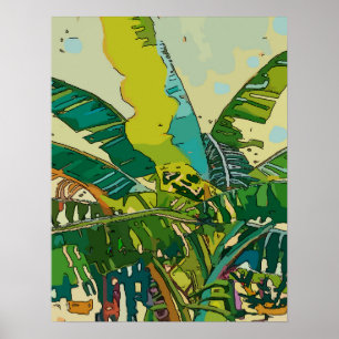 Bananträd, New Orleans konst Poster