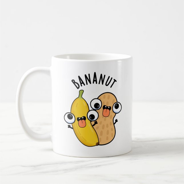 Bananut Funny Fruit Banana Pun Kaffemugg (Vänster)
