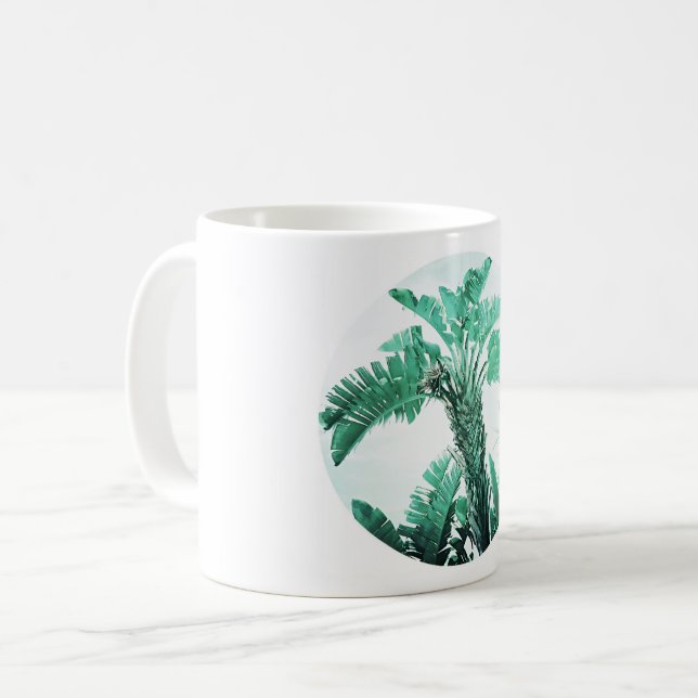 Bananväxten grönt löv kaffemugg (Framsida vänster)