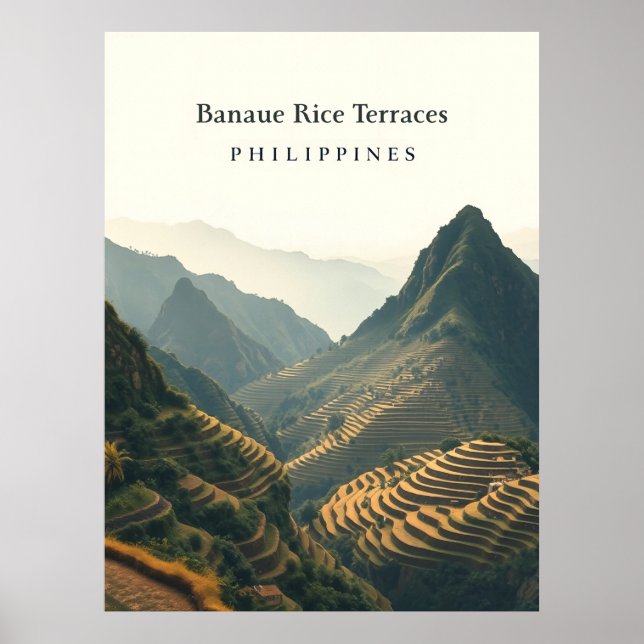Banaue ris terrasser, Filippinerna illustration  Poster (Framsidan)