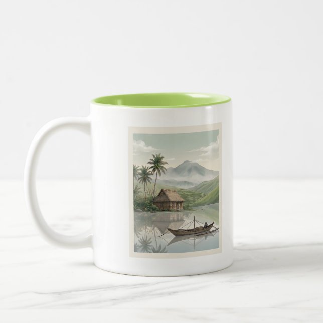 Banaue ris terrasser Mayon Filippinerna mugg (Vänster)