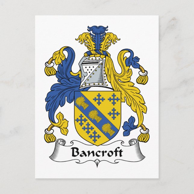Bancroft Family Crest Vykort (Framsida)