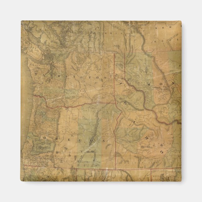 Bancroft's Karta i Stillahavsområdet Stater Magnet (Framsidan)