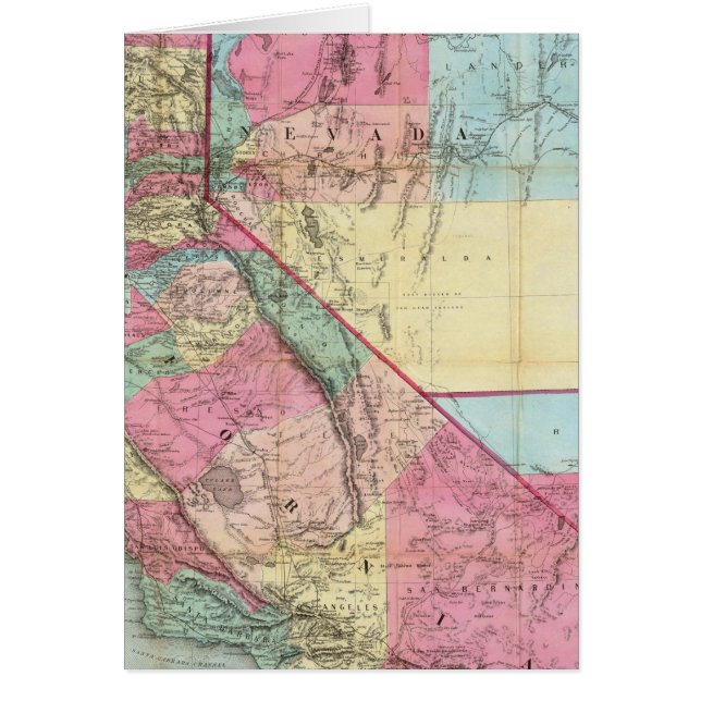 Bancroft's Karta of California, Nevada Hälsningskort (Framsidan)
