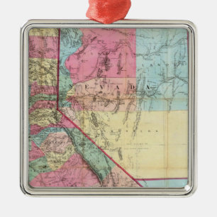Bancroft's Karta of California, Nevada Julgransprydnad Metall