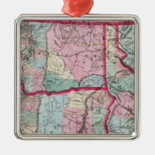 Bancroft's Karta of Oregon, Washington, Idaho Julgransprydnad Metall