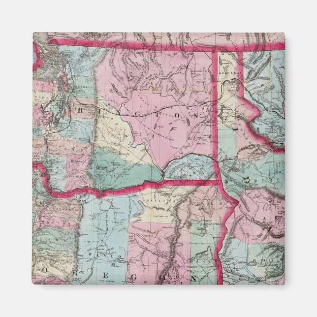 Bancroft's Karta of Oregon, Washington, Idaho Magnet (Framsidan)