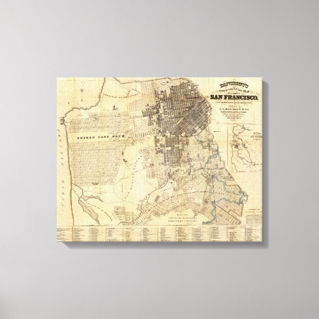 Bancrofts officiell Guide Karta i San Francisco Canvastryck (Framsida)
