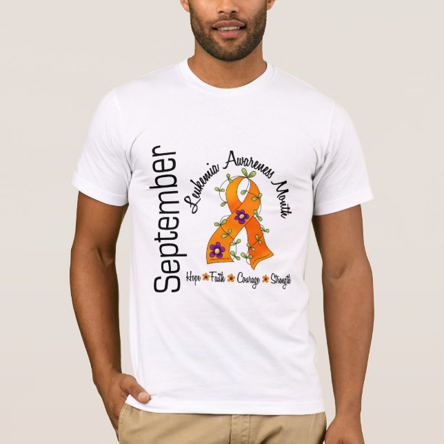 Band 1 för blomma för Leukemiamedvetenhetmånad Tee Shirt (Framsida)