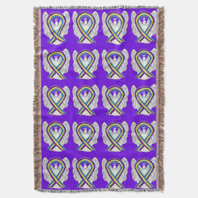 Band Art Throw Blanket - berusning av blåscancer Filt (Framsidan Vertikal)