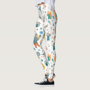 Band av färgade djur leggings