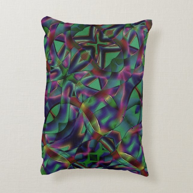 Band av mörkare, färgstarka prydnadskudde (Baksidan(Vertikal))